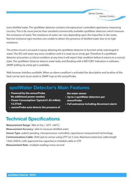 spotWater Detector - WSXX - AKCP