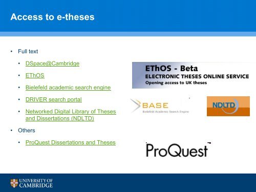 Get Cited: Publishing your thesis with DSpace@Cambridge