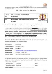 supplier registration form from - Public Protector South Africa