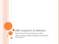 ISP LIABILITY IN SWEDEN