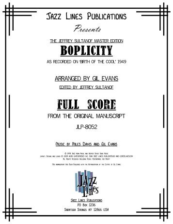 Boplicity - JLP-8052 - Score.mus - Ejazzlines.com