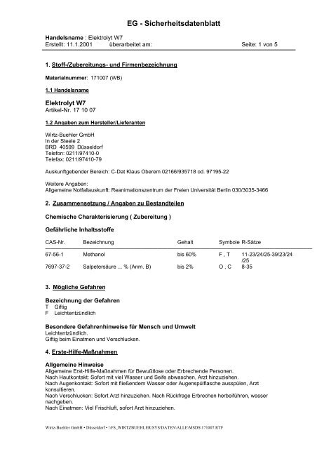 Elektrolyt W7 - Buehler GmbH