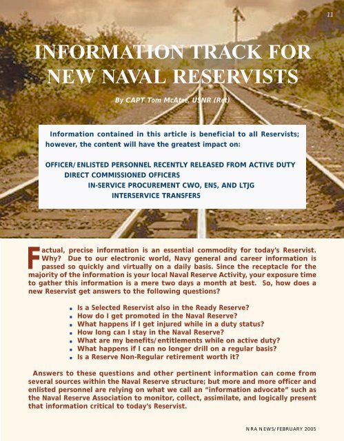 Information Track for New Naval Reservists