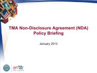 TMA Non-Disclosure Agreement - Tricare