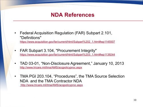 TMA Non-Disclosure Agreement - Tricare