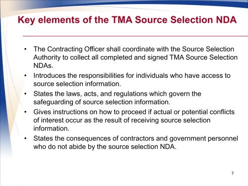 TMA Non-Disclosure Agreement - Tricare