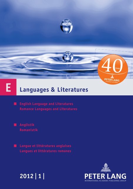 Languages &amp; Literatures 2012 | 1 | - Peter Lang