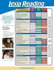 Lexia Reading Level Chart