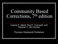 Community Based Corrections, 7th edition - Peru State College