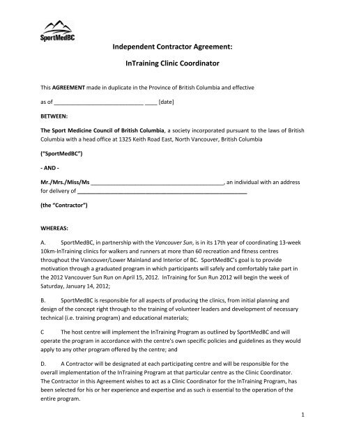 Cc Independent Contractor Agreement Pdf Sportmedbc Cc Independent Contractor Agreement Pdf Sportmedbc