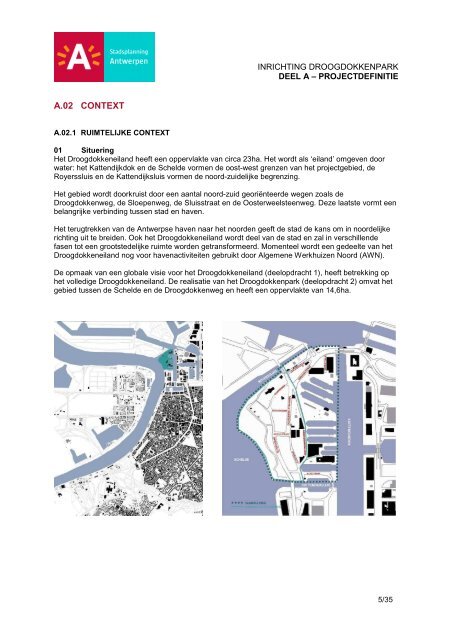 Droogdokkenpark Projectdefinitie - AG Stadsplanning Antwerpen