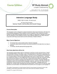 Intensive Language Study: Samoan - syllabus