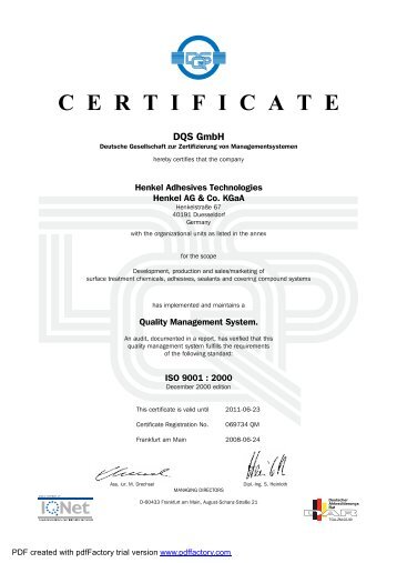 CERTIFICATE DQS GmbH