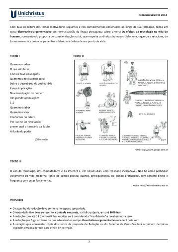 Prova de Conhecimentos Gerais - Espanhol - Faculdade Christus