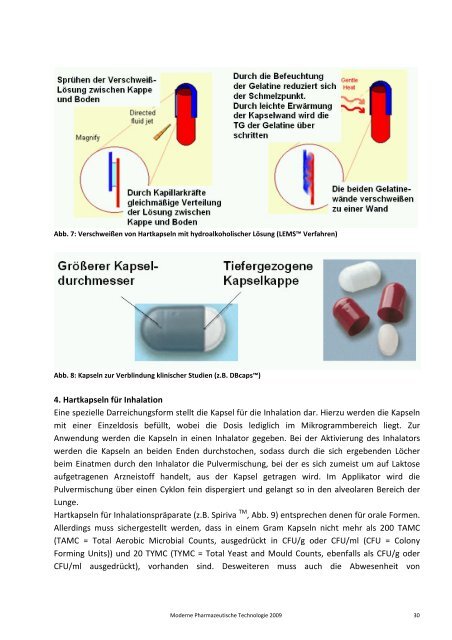 Hartkapseln - Pharmazie-Lehrbuch