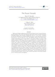 The Pioneer Anomaly - European Mathematical Society