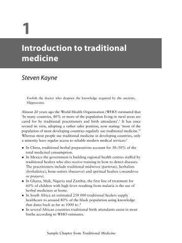 1 Introduction to traditional medicine - Pharmaceutical Press