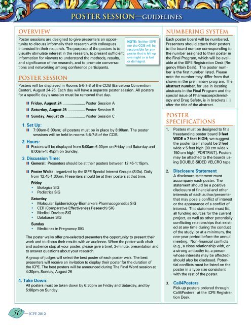 Poster sessions &amp; abstract index - International Society for ...