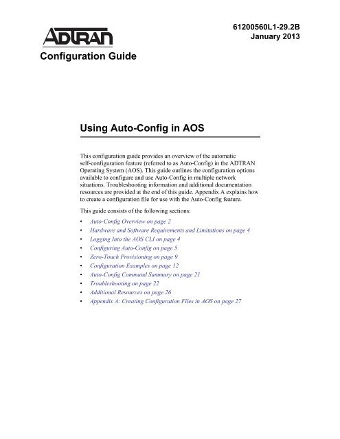 Configuration Guide Using Auto-Config in AOS - ADTRAN Support ...