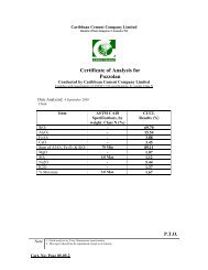 the Certificate of Analysis for Pozzolan - Caribbean Cement ...