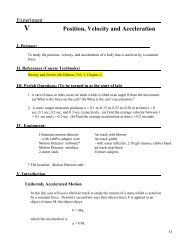 Displacement, Velocity & Acceleration Worksheet