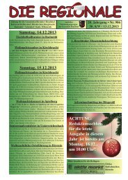 Samstag, 14.12.2013 Sonntag, 15.12.2013 ... - DIE REGIONALE