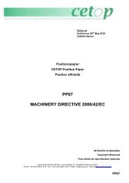 PP07 MACHINERY DIRECTIVE 2006/42/EC - Cetop