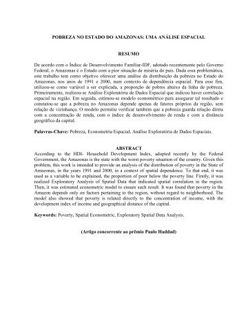 POBREZA NO ESTADO DO AMAZONAS: UMA ANÃLISE ... - Fipe