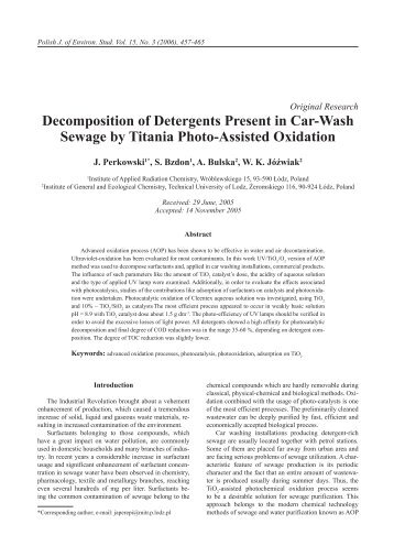 Decomposition of Detergents Present in Car-Wash Sewage by  ...