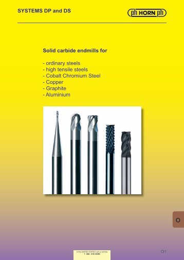 Solid carbide endmills for - ordinary steels - high ... - Horn USA, Inc.