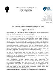 Auswahlverfahren zur ChemieOlympiade 2009 Aufgaben 2. Runde