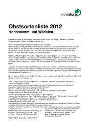 Obstsortenliste 2012 - Pro Natura Luzern