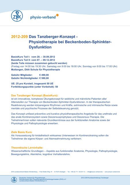 2012-209 Das Tanzberger-Konzept ... - Physio-Verband