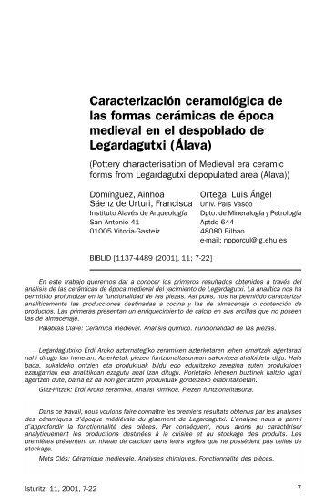 Caracterización ceramológica de las formas cerámicas de época ...