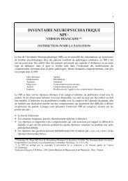 INVENTAIRE NEUROPSYCHIATRIQUE NPI * - Centre MÃ©moire de ...