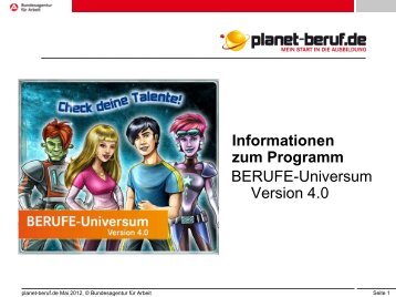 Informationen BERUFE-Universum Version 4.0 - Planet Beruf.de