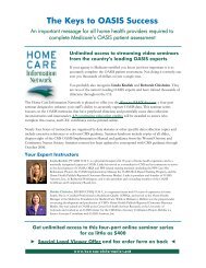 The Keys to OASIS Success - Home Care Information Network