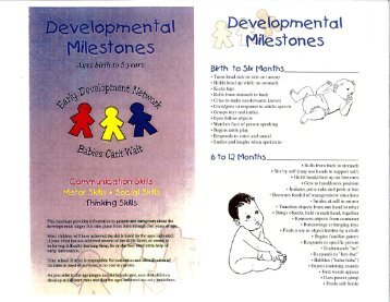 Developmental Milestones brochure - North Platte Public Schools