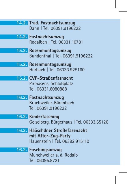 FESTE.VERANSTALTUNGEN - Verbandsgemeinde Pirmasens-Land