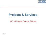 State Projects undertaken by NIC,Mr.Sunil Kumar,SIO ... - eGovReach