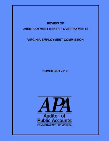 Virginia Employment Commission - Virginia Auditor of Public Accounts