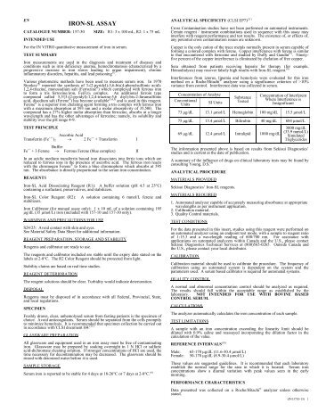 IRON-SL ASSAY - Sekisui Diagnostics