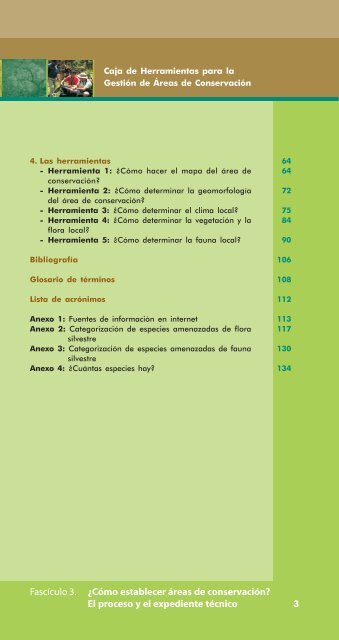 Fascículo 3: ¿Cómo establecer áreas de conservación? - PDRS