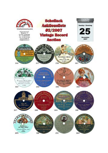 Auktion 2007-07 Komplettliste mit Grafik - Phonodisc
