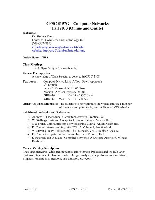 Syllabus and Tentative Schedule