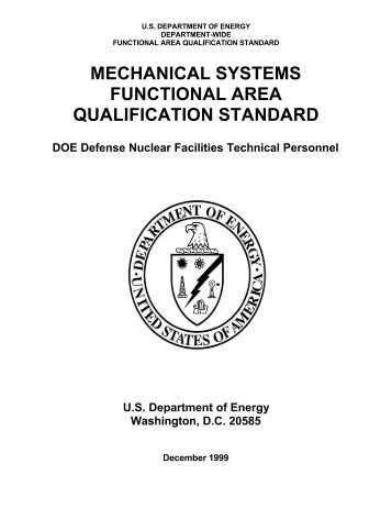 mechanical systems functional area qualification standard