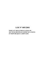 Loi no 005/2001 Portant Reglementation du Secteur des ... - Lexadin