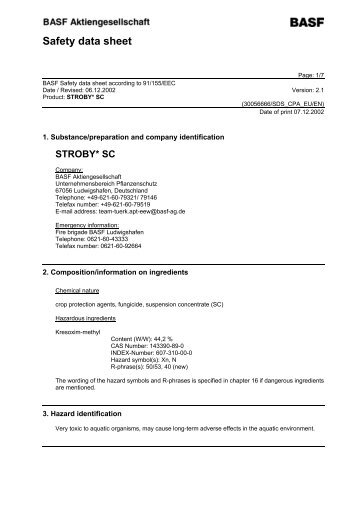 Safety data sheet - Middeldatabasen