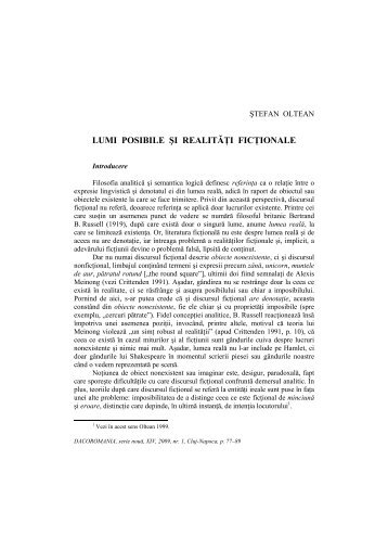 LUMI POSIBILE ŞI REALITĂŢI FICŢIONALE - Dacoromania