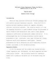 Multiple Linear Regression Using the Matrix Capabilities of the TI-85 ...